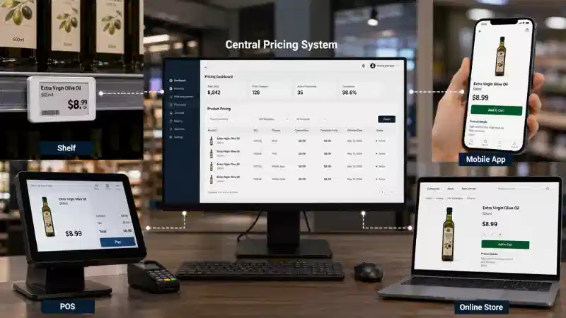 Omnichannel ფასების თანმიმდევრულობა: როგორ მოვახდინოთ თაროს, POS-ის, აპისა და ონლაინ ფასების სინქ...